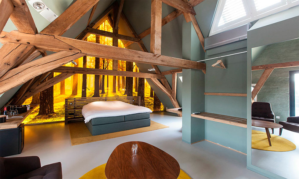 Дизайн интерьера спальни на чердаке в стиле Лофт
